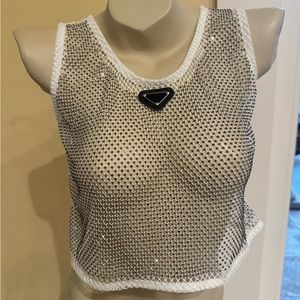 Stretch rhine stones crop top